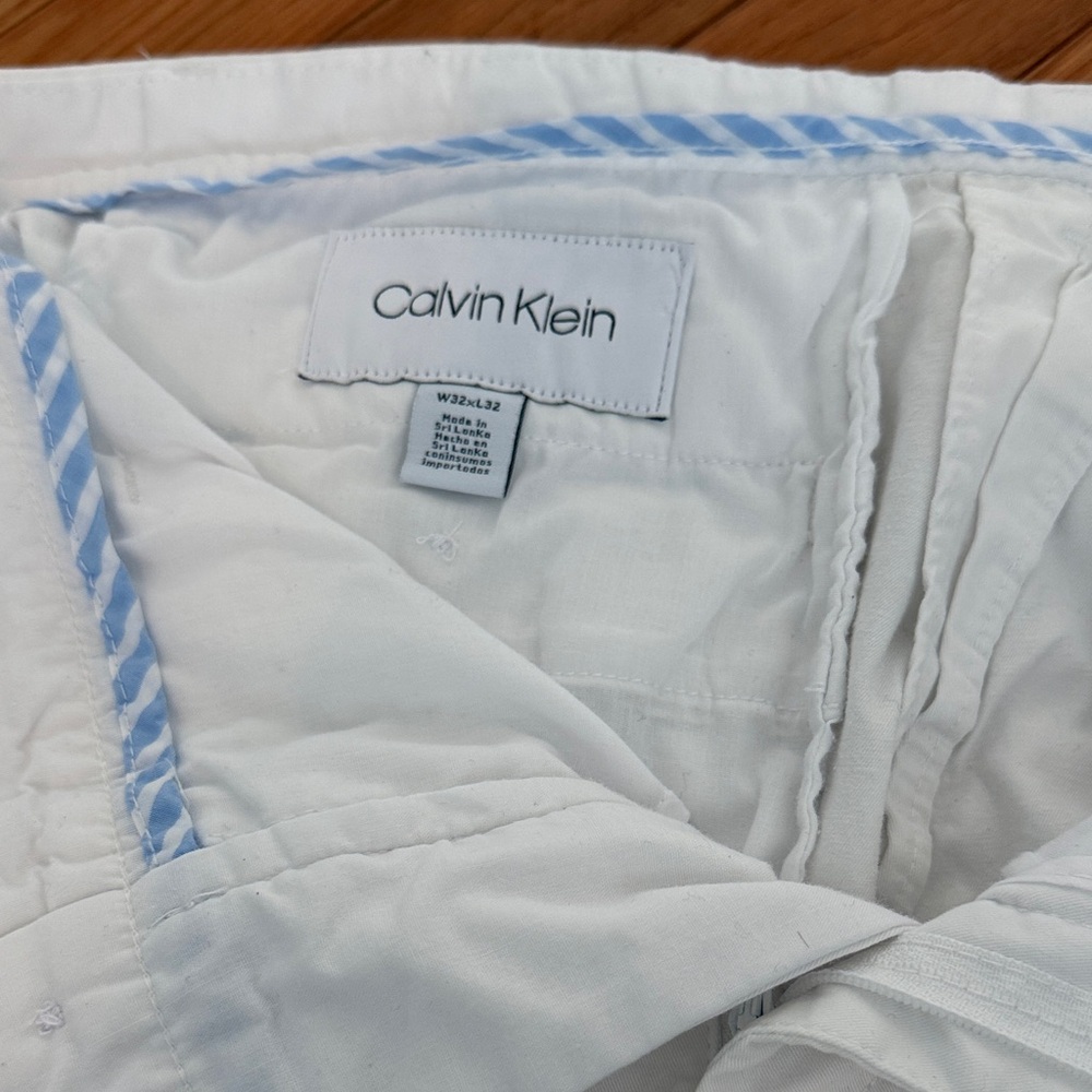 Calvin Klein White Jacket with Blue Trim
